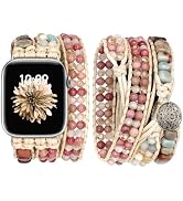JR.DM Boho Beaded Watch Band Women Compatible with Apple Watch 38mm 40mm 41mm 42mm(S10/11) Pink B...