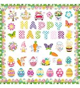 Ozepao 57 Pcs Easter Cutouts for Bulletin Board Decoration, Spring Rabbit Butterfly Animal Flower...