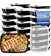 Eco Maicoco 32oz 10 Pack Meal Prep Containers, BPA-Free Microwave Freezer Dishwasher Safe To Go F...