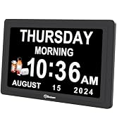 Soobest Dementia Clocks for Seniors, 7” Digital Date Clock Large Display | 20 Alarm Reminders 3 R...