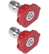 2Pcs Red Pressure Washer Spray Nozzles Tip Red 0 Degree Spray Nozzles Tip Pressure Washer Spray N...