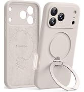 GolbinBox for iPhone 17 Pro Max Case with 360° Spin Magnetic Stand, Stone | Compatible with MagSa...