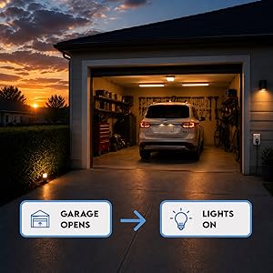 Automations: Garage Door Opens, Lights Turn On