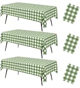 misaya 3 Packs Buffalo Disposable Table Cloth, 54 x 108 Inch Waterproof Plastic Tablecloth, Recta...