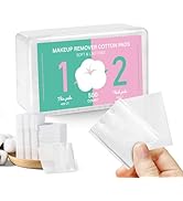 ICOTLE Square Makeup Cotton Pads, 100 Thick and 400 Ultra-Thin, Soft, Lint-Free Pads for Makeup R...
