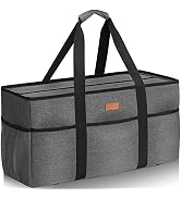 LHZK Standing Extra Large Utility Tote Bag with Metal Wire Frame and the Sides Rinforced, Large C...
