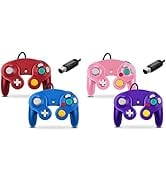 Gamecube Controller, Fiotok Classic Wired Controller for Wii Nintendo Gamecube - Enhanced- 4 Pack...