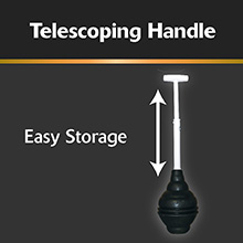 telescoping handle for easy storage