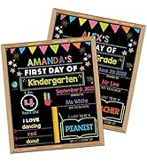 First Day of School Sign, First Day of School Board, 14" x 11" Double-Sided & Reusable 1st Day of...