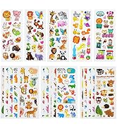 24 Sheets(400+) Animal 3D Puffy Stickers for Toddlers Kids, Bulk Preschool Sticker Sheets for Rew...