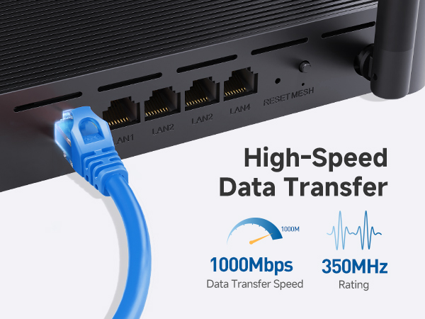 High-performance Cat6 network cable for LAN connections and internet