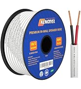 KENGIYEL 18/2 Speaker Wire (50 Feet) 18AWG Gauge in Wall Audio Speaker Wire, Fire Safety CL2 CL3 ...