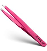 By MILLY Professional Slanted Tweezers for Women and Men | High Carbon Stainless Steel Sharp Twee...