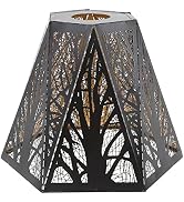 Tree Shadow Lampshade, E27 Metal Lamp Shade Hollow out Chandelier Shade Table Lamp Cover Light Ac...