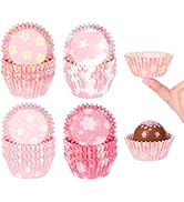 SKIDEC Pink Floral Mini Cupcake Liners 400 Count Colorful Paper Baking Cups Food Grade Disposable...