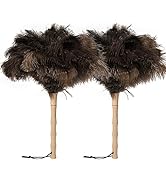 iHUFeather 2 Packs Ostrich Feather Duster 16 inch, Fluffy Natural Genuine Ostrich Feathers Duster...