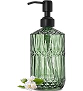JASAI 18Oz Green Soap Dispenser with Black Rust Proof Pump, Refillable Kitchen soap Dispenser wit...