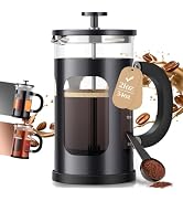 Veken French Press Coffee Maker 21oz 0.6 L, Heat Resistant Thickened Borosilicate Glass, No Plast...