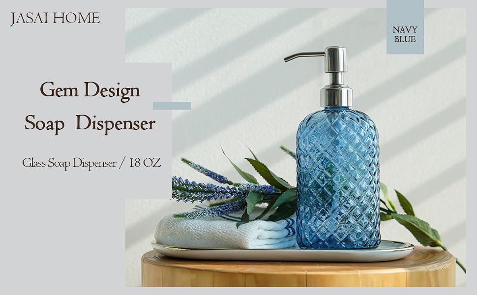 clear glass soap dispenser