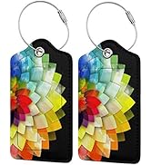2 Pack Luggage Tag for Suitacase, Cute Unique Leather Suitcase Tags Identifiers with Privacy Name...