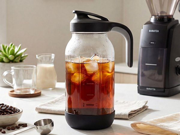 64 oz Glass Pitcher with Pour Spout Lid, 2 Quart Mason Jar Pitcher