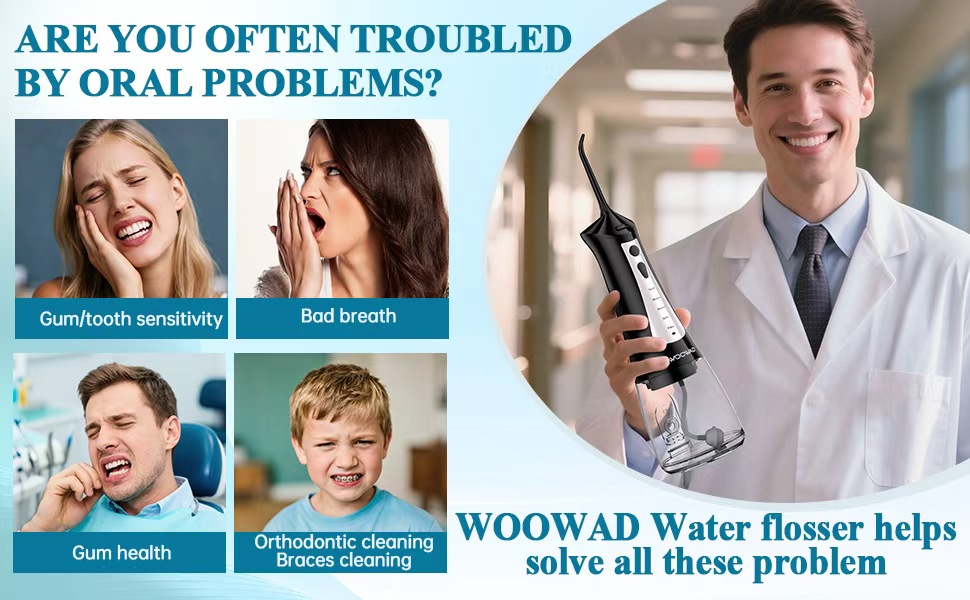 adjustable pressure water flosser sensitive gums deep cleaning plaque remover 5 modes