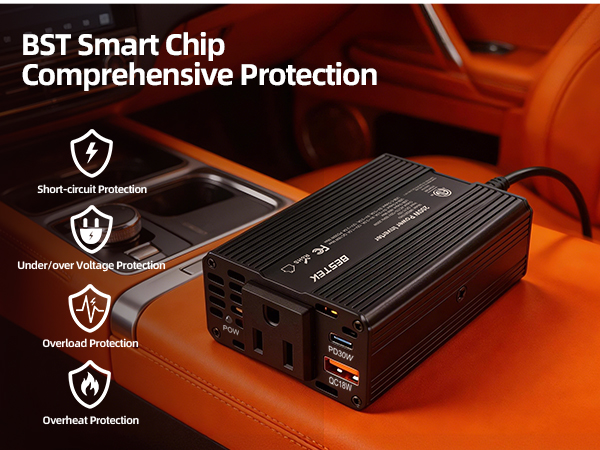 BESTEK car inverter with protection