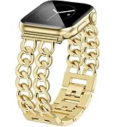 JR.DM Gold Watch Bands for Women Compatible with Apple Watch 38mm 40mm 41mm 42mm (S10/11) Adjusta...