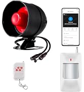 WiFi Alarm System for Home Security with App, 120dB House Alarm Systems with Motion Sensor and Re...