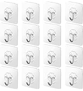 Ninth Five 30-Pack Adhesive Stainless Steel Hooks, 20 Small & 10 Large Mixed Sizes Sticky Hooks S...