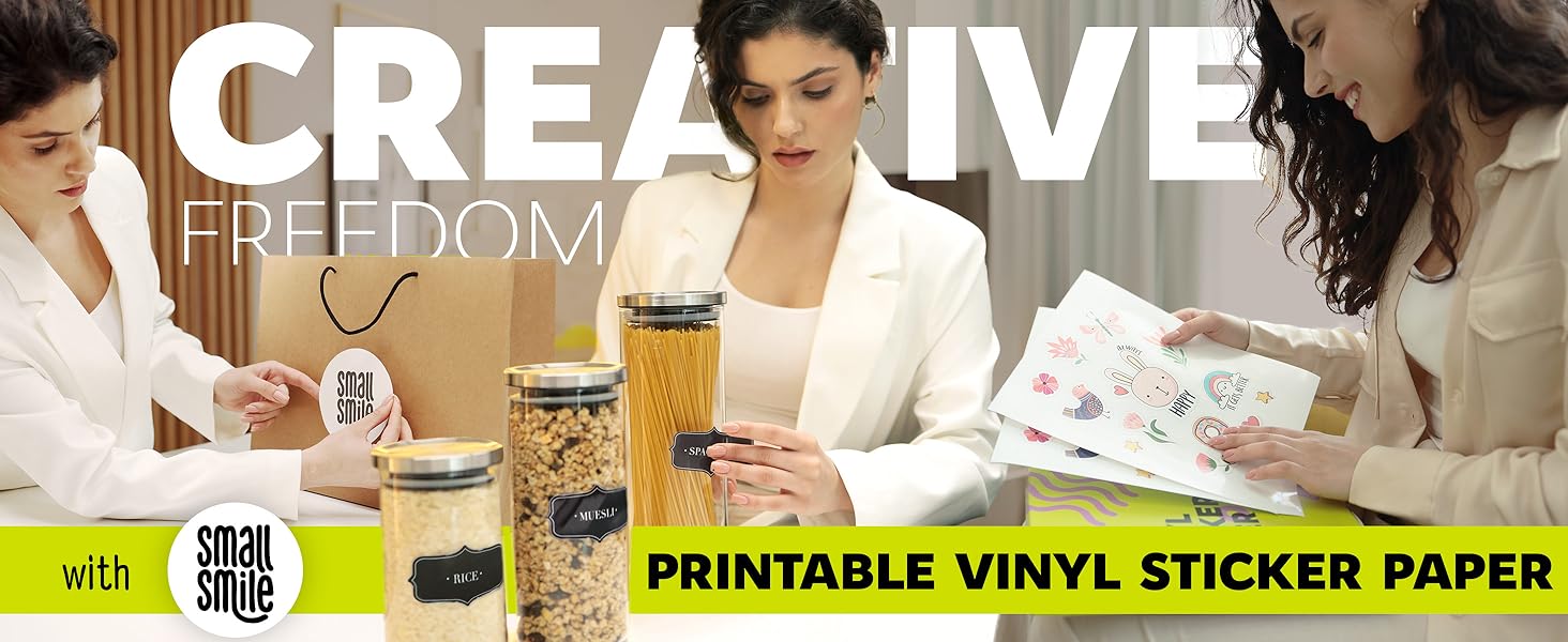Printable Vinyl Sticker Paper for Inkjet Printer and Laser