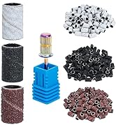 Delanie 300 Pcs #80#180#240 Sanding Bands for Electric Nail Drill Machines with Mandrel Bit, Prof...
