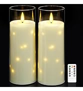 kakoya 11" x 4" Large Outdoor Waterproof Flameless LED Candles with Remote and Timer,Acrylic Pill...