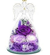 TranquilBliss Gifts for Mom, Flowers for Mother’s Day, Preserved Rose in Glass Dome with Light, A...