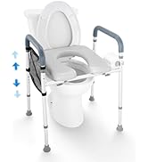VEVOR Raised Toilet Seat, 7-Position Height Adjustment 19.3" - 25.2", 350lbs Weight Capacity, wit...