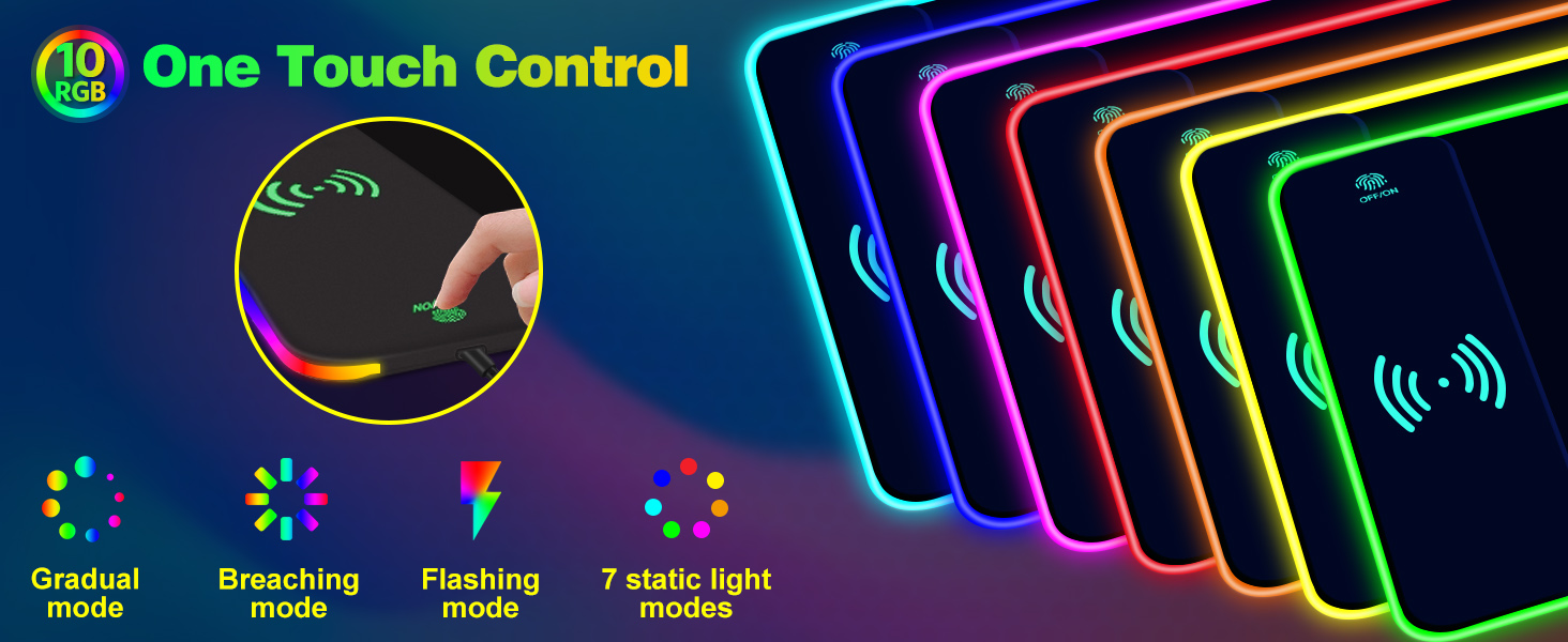 one touch control rgb mouse pad