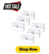 AMIR 6 Pack Mini Motion Sensor Stair Light for Indoor, Battery-Powered LED Night Light, 40 Lumen ...