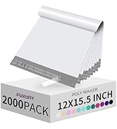 Fuxury 2000 Pcs 12x15.5" Poly Mailers,Waterproof Mailing Envelopes for Clothing, Strong Adhesive ...