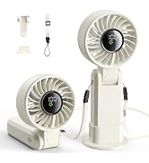 Handheld Turbo Fans,High-Speed Motor,5200mAh Rechargeable Portable Hand Fan for Travel,5 Speed,18...