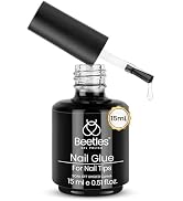 Beetles Gel Polish 9 in 1 Nail Glue with New Formula, 0.5 Fl Oz Super Strong Brush in Nail Gel Gl...