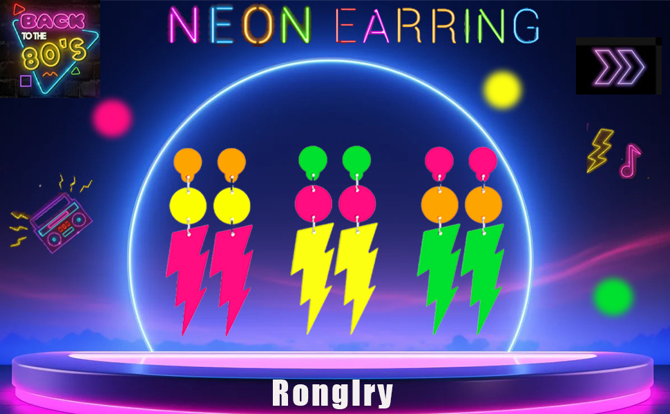 neon earrings,neon earrings for women,neon accessories,neon accessories for women,neon,80s earrings