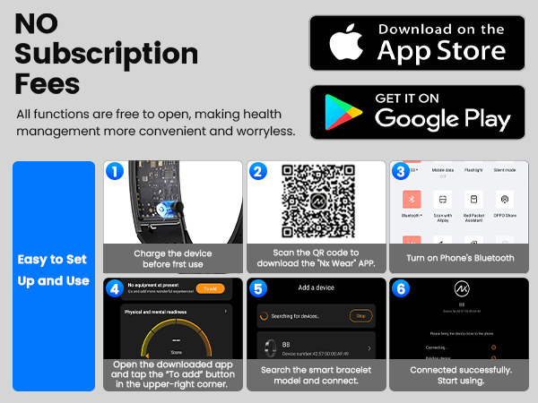 Smart Bracelet for Women Men, Fitness Trackers Bracelet, Sleep Tracker Health Bracelet,Smart Band