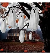 Halloween Ghost Decor, 6ct LED Hanging Ghosts for Trees, Spooky Lighted Ghost Waterproof Hanging ...