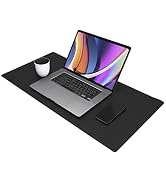 SenseAGE ECO Office Natural Rubber Desk Pad Protector, Leather Office Desk Mat Mouse Pad, Non-Sli...