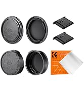 K&F Concept FD Mount Rear Lens Cap & Body Cap Cover & Hot Shoe Cover Kit, FD Lens Cap, FD Mount B...