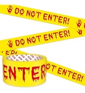 SWRT Halloween Decorations Caution Tape, 2 in x90 Ft Yellow Do Not Enter | Scary Zombie Decor; Sp...