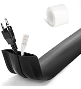LZEOY 4FT Cord Hider Floor - Black Floor Cable Hider, Wire Covers for Cords Prevent Cable Trips, ...