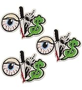 U-Sky Iron on Patches, 3pcs Eye Ball Money Dagger Middle Finger Iron-on Patch for Jeans Clothing,...