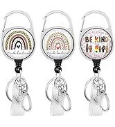 Gctriki 3 Pieces Nurse Badge Reels Retractable Heavy Duty with 360° Swivel Carabiner Clip, Rainbo...
