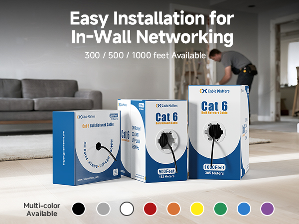Bulk ethernet cable Cat6 for high-speed server applications, cloud computing, and video streaming